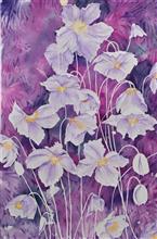 Himalayan Poppies, Painting by Manju Srivatsa, Watercolour on Paper, 22 x 15 inches 